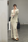SWAYING/KNIT floating line slim long skirt SW23AW3B33 off-white
